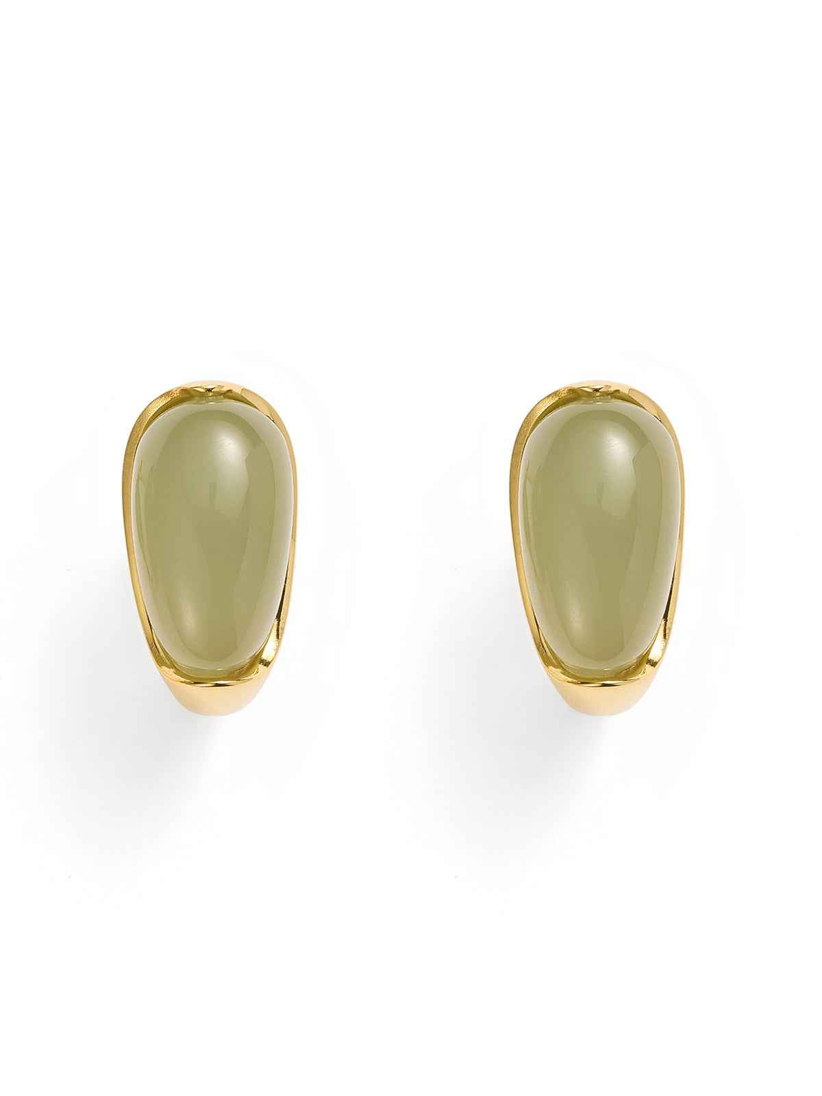 Jade Oval Earrings